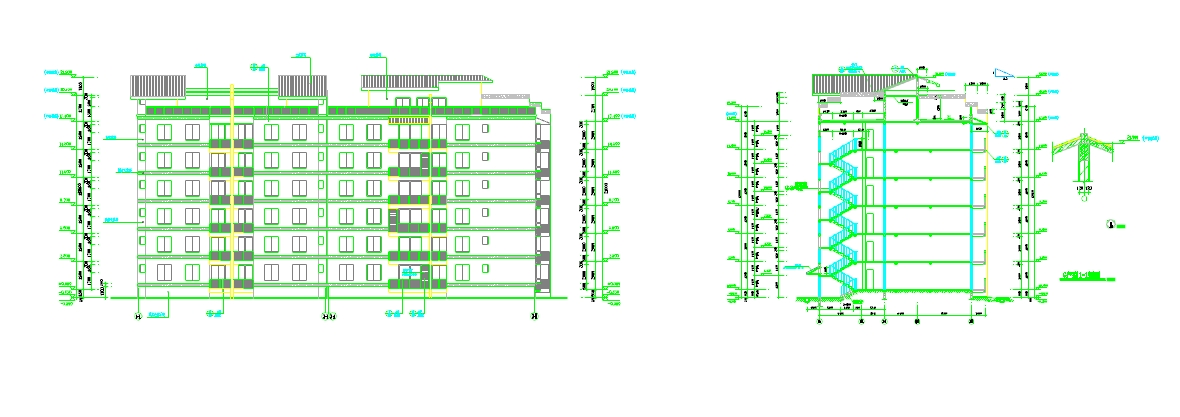 某地六层小区住宅楼户型建筑设计图