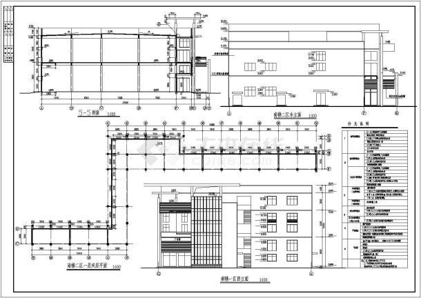 某地二层商业步行街建筑设计施工方案图-图一