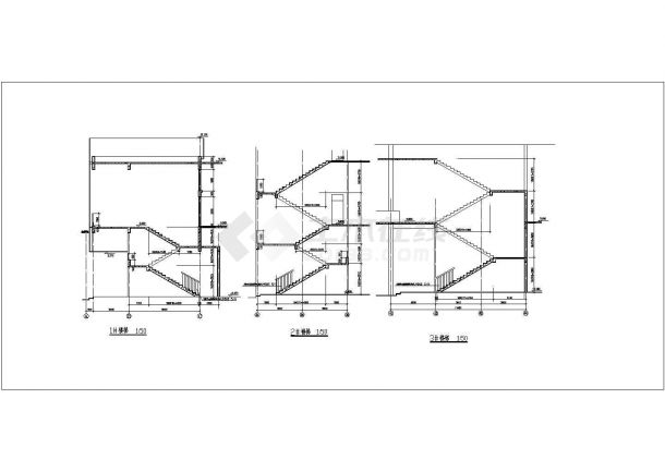 某地二层商业步行街建筑设计施工方案图-图二