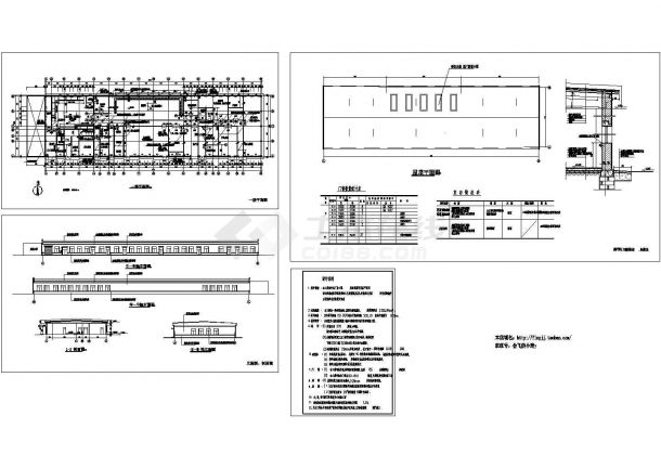 1层2155.84平米食品厂房建筑施工CAD设计图【平立剖 说明】-图一