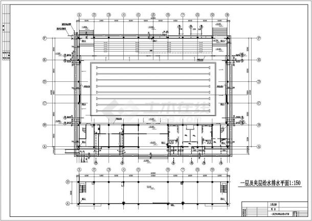 某中学二层框架结构游泳池给排水设计图-图二