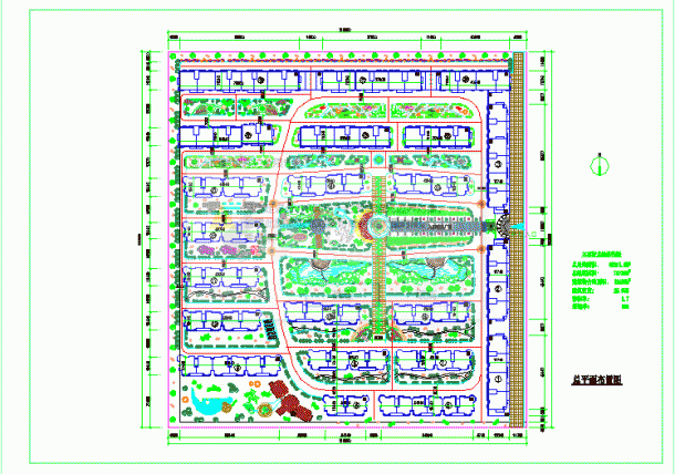 某花园住宅小区建筑CAD规划设计图-图一