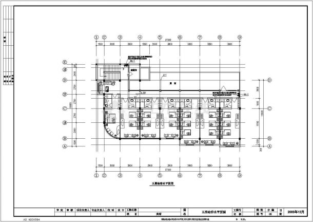  Fire water supply and drainage design drawing of brick concrete structure on the fifth floor of a hotel - Figure 2