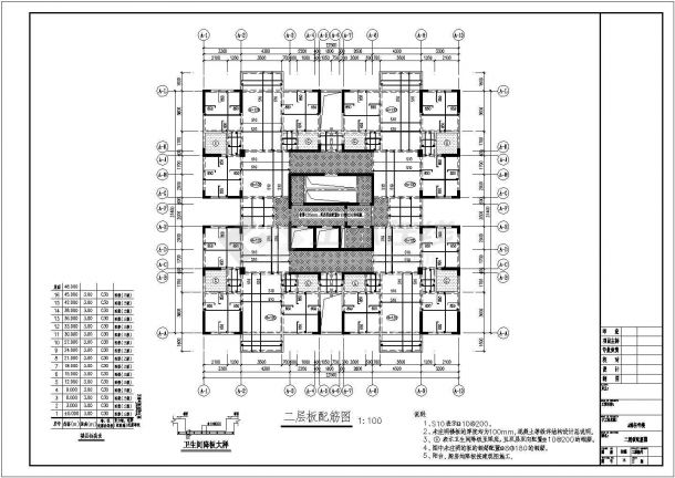 某高层剪力墙住宅楼结构CAD设计施工图（包含地下室）-图一