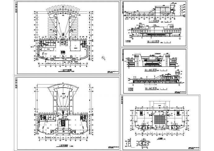 某地区2层汽车站建筑设计CAD施工图【共5张】_图1