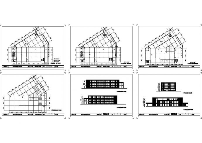3层4932平米某外国语学校中学部食堂建筑方案设计图_图1