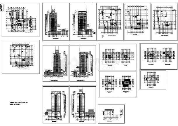 地下2地上19层钢结构写字楼建筑设计CAD图-图一