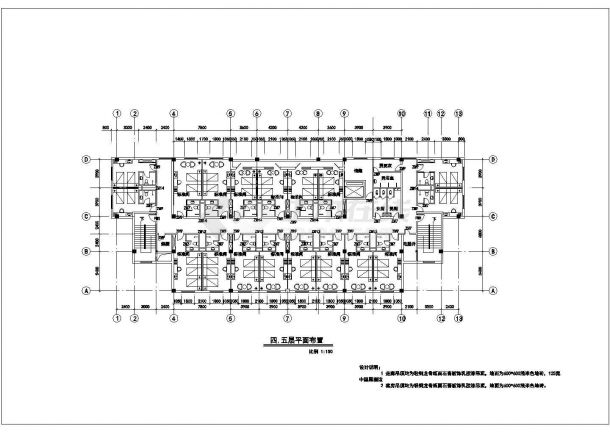 某地六层宾馆的平面设计方案CAD图-图二