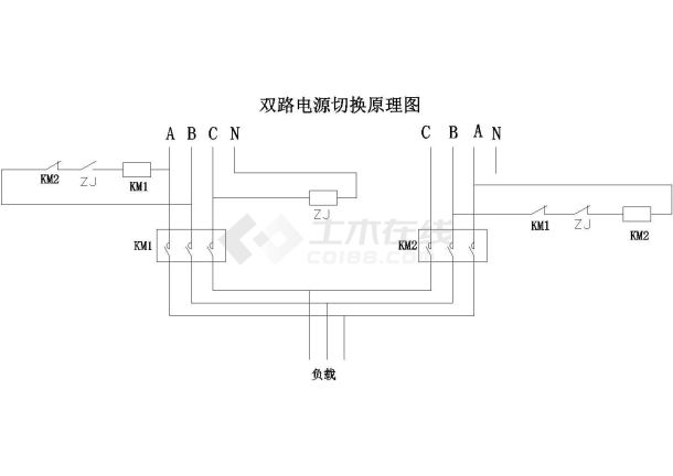 简易双路电源自动切换CAD图-图一