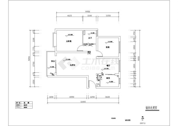  CAD construction drawing for interior decoration of a complete residence with two bedrooms and one living room - Figure 2
