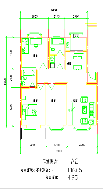 某城市多种高层户型cad建筑设计方案图-图二