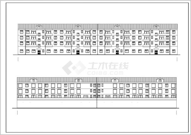 某四层沿街大型商住楼建筑设计扩初图-图一