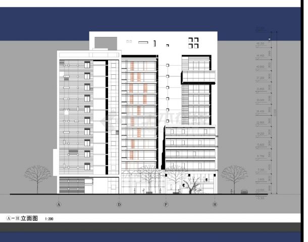 某人民医院12层外科楼建筑设计施工图-图一