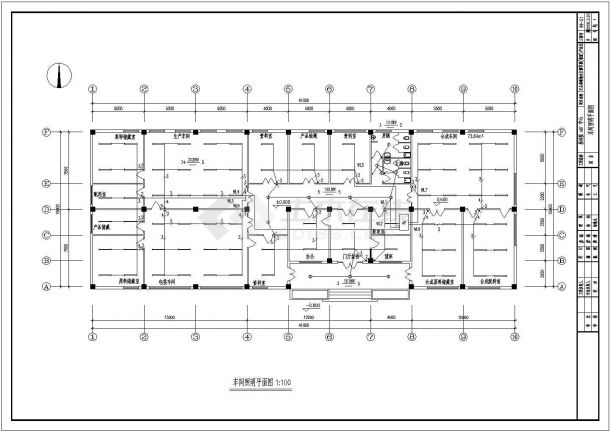 某地区林学院车间及住宿舍电气设计CAD施工图纸-图一