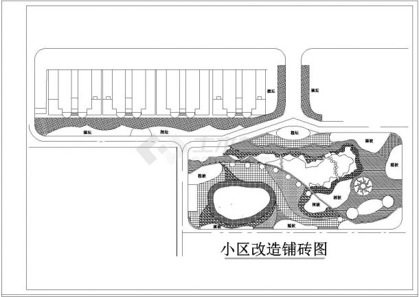 xx小区内部景观小品改造cad施工图纸-图一