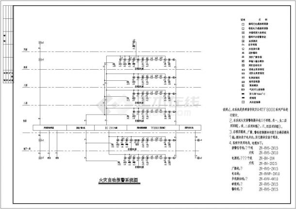 南方某工程自动报警系统电气设计施工图-图一