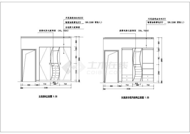 某小区住宅室内装饰装修cad施工设计图-图一