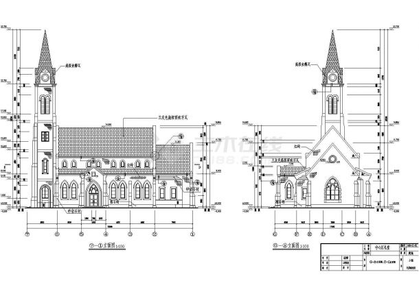 [欧式]教堂全套建筑设计及规划cad施工图-图一