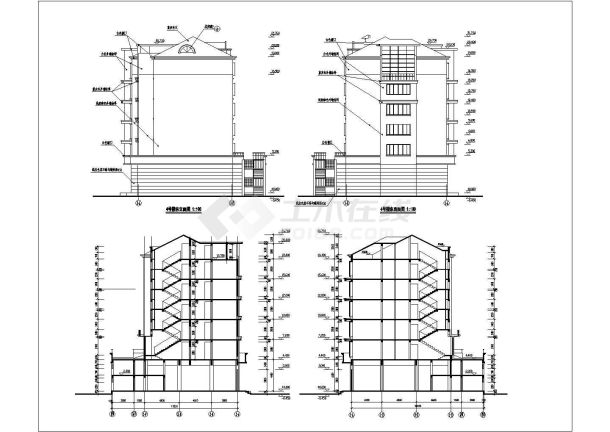 某五层住宅小区大楼建筑设计方案图-图二