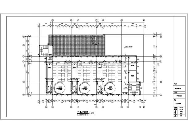9班3层幼儿园建筑结构水暖电设计施工图-图二