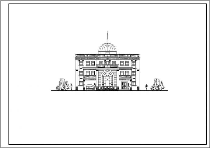 大型欧式宫殿风格别墅建筑图纸（含说明）_图1