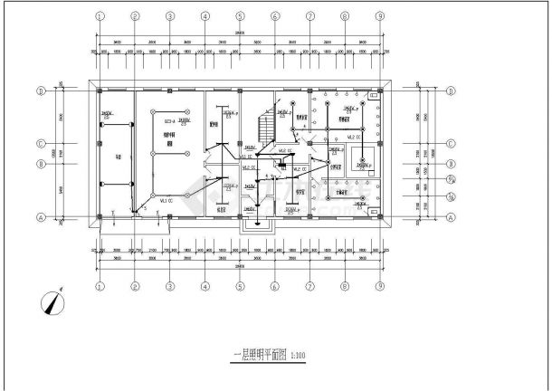 某地区宿舍楼总电气设计CAD施工图纸-图一