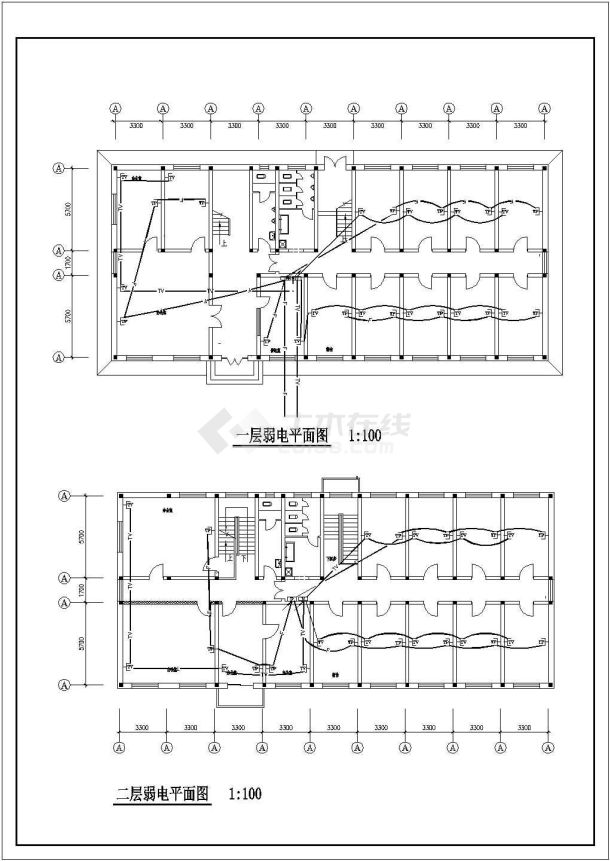 某地区宿舍楼全电气设计CAD施工图纸-图二