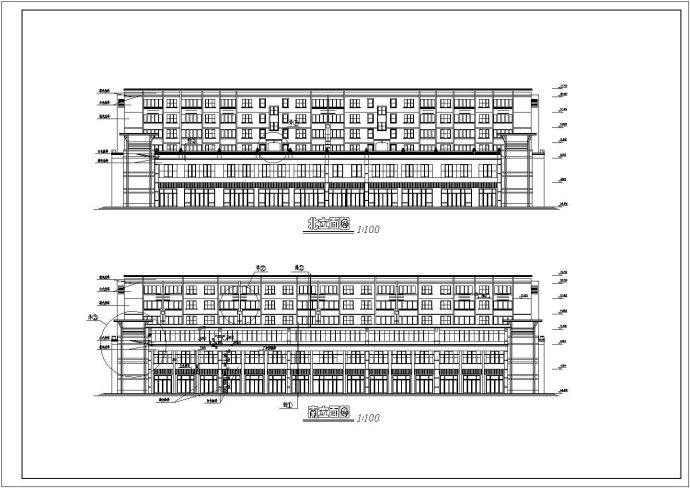 比较详细的6层商住综合楼建筑cad设计图_图1