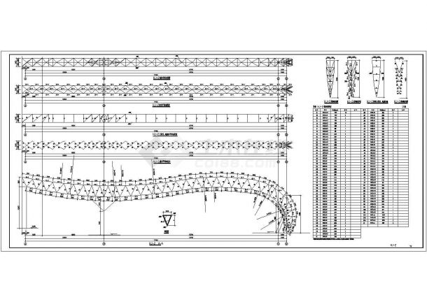 某地车站钢结构雨棚结构设计施工图-图二