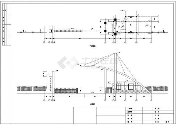 某地小型工厂大门建筑设计图（节点详细）-图二