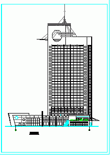 某高层宾馆建筑CAD设计施工方案图-图二