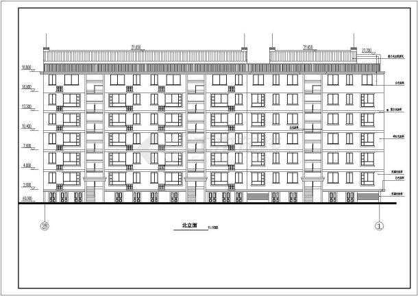 某六层带架空层住宅综合楼建筑设计图-图二