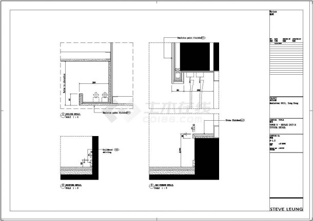 某大型小区型别墅建筑装修设计施工示范图-图二