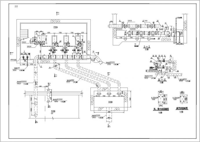 某处橡胶坝工程中泵站设计施工图纸_图1
