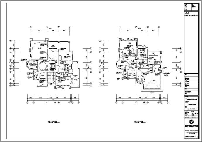 三层别墅C样板房空调平面施工cad图纸_图1