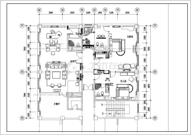 某地区酒店总统套房建筑平面总图纸-图一