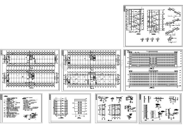 某5294.2平方米四层框架结构厂房设计cad全套建筑施工图（含设计说明）-图一