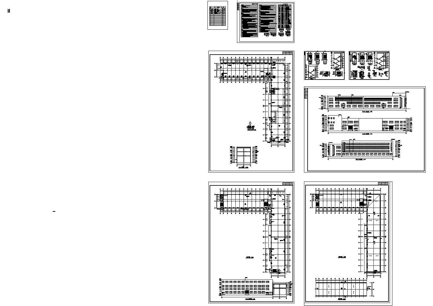某4566平方米三层框架结构工业厂房设计cad建筑施工图（含设计说明）
