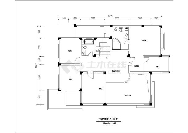 君临天下简欧风格别墅cad施工图-图二