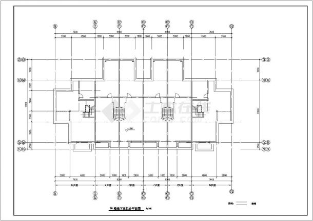 某小型联排别墅建筑施工图（共6张）-图一