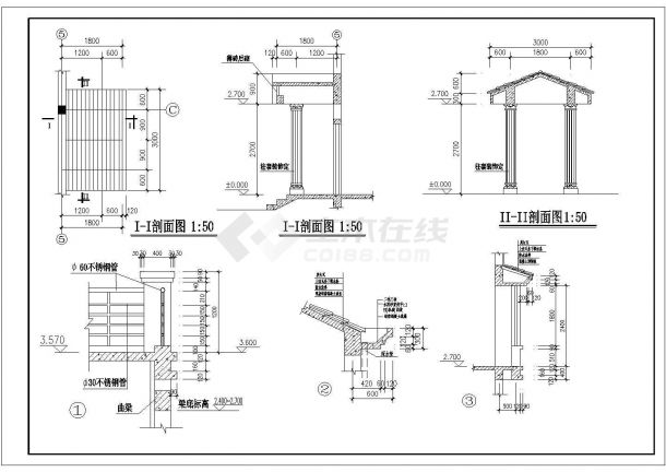 某地区5张小别墅建筑施工图（带效果图）-图一