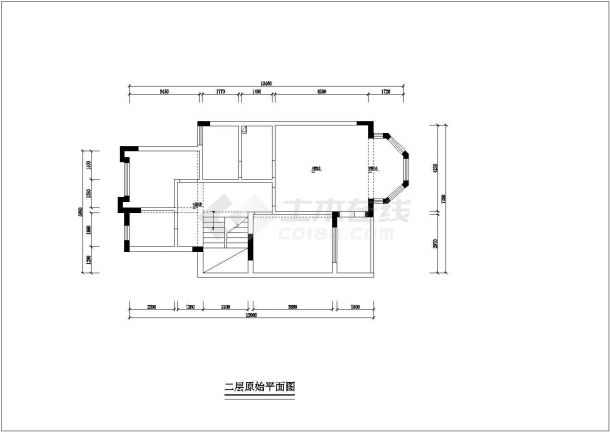 经典二层小别墅室内装修设计cad施工图纸-图二