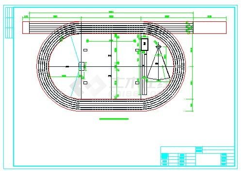 小学200米田径场及运动设施方案设计图纸-图一