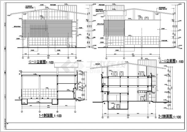 某三层小区会所商业综合楼建筑设计图-图二