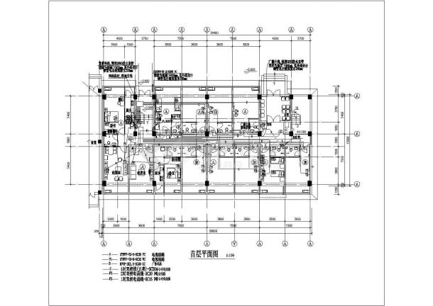 某地区职工宿舍电气CAD施工图纸-图二