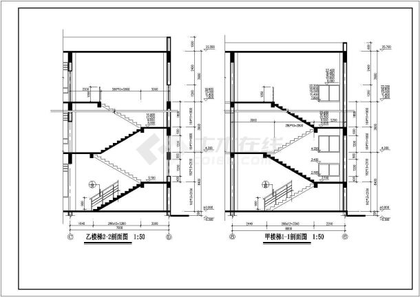 全套宾馆建筑楼cad方案设计图纸-图一