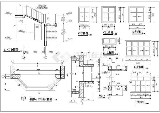 比较详细的别墅建筑施工图（共14张）-图二