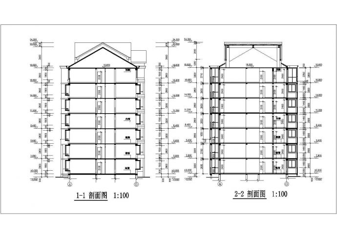 某地七层组合单元住宅楼建筑设计图_图1
