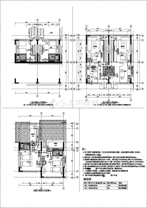 某地剪力墙结构两层联排别墅建筑设计方案图-图二