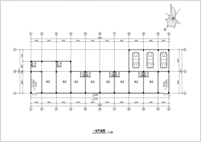 某地六层商业建筑平立面方案cad设计图_图1